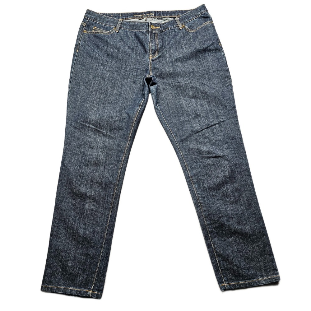 Michael Kors Jeans Womens 14 Blue Denim Stretch Slim Fit Straight Leg Streetwear